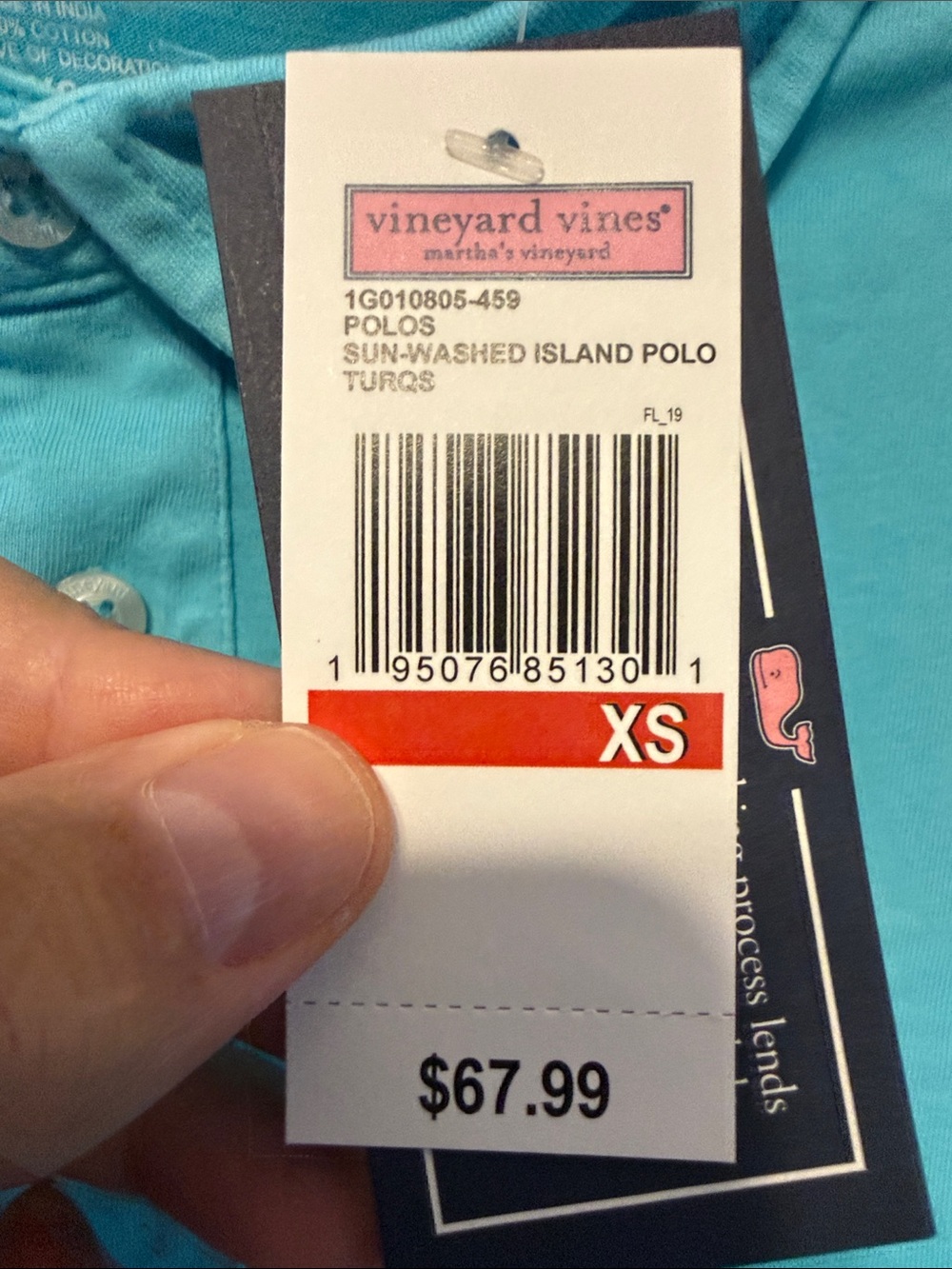 Vineyard Vines Men’s Aqua Pocket Polo-Size: XS/NWT - Picture 3 of 11